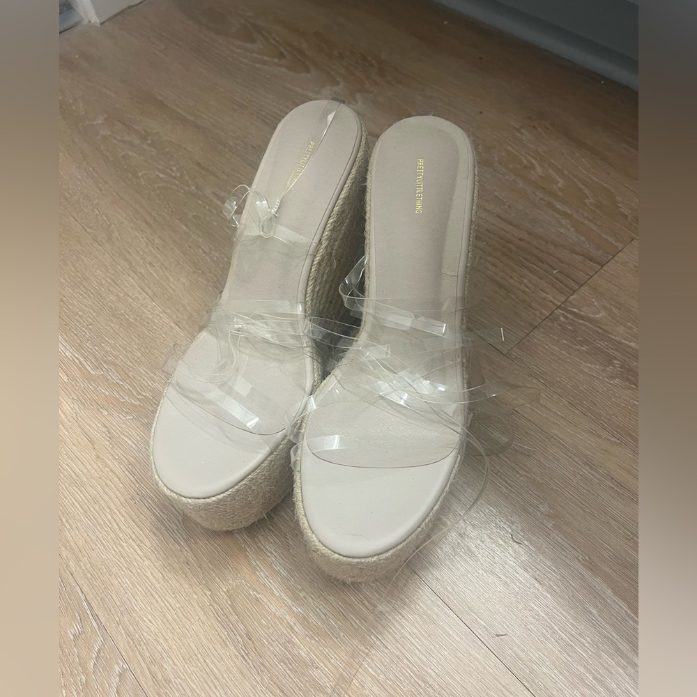 Clear Wrap up the leg espadrilles